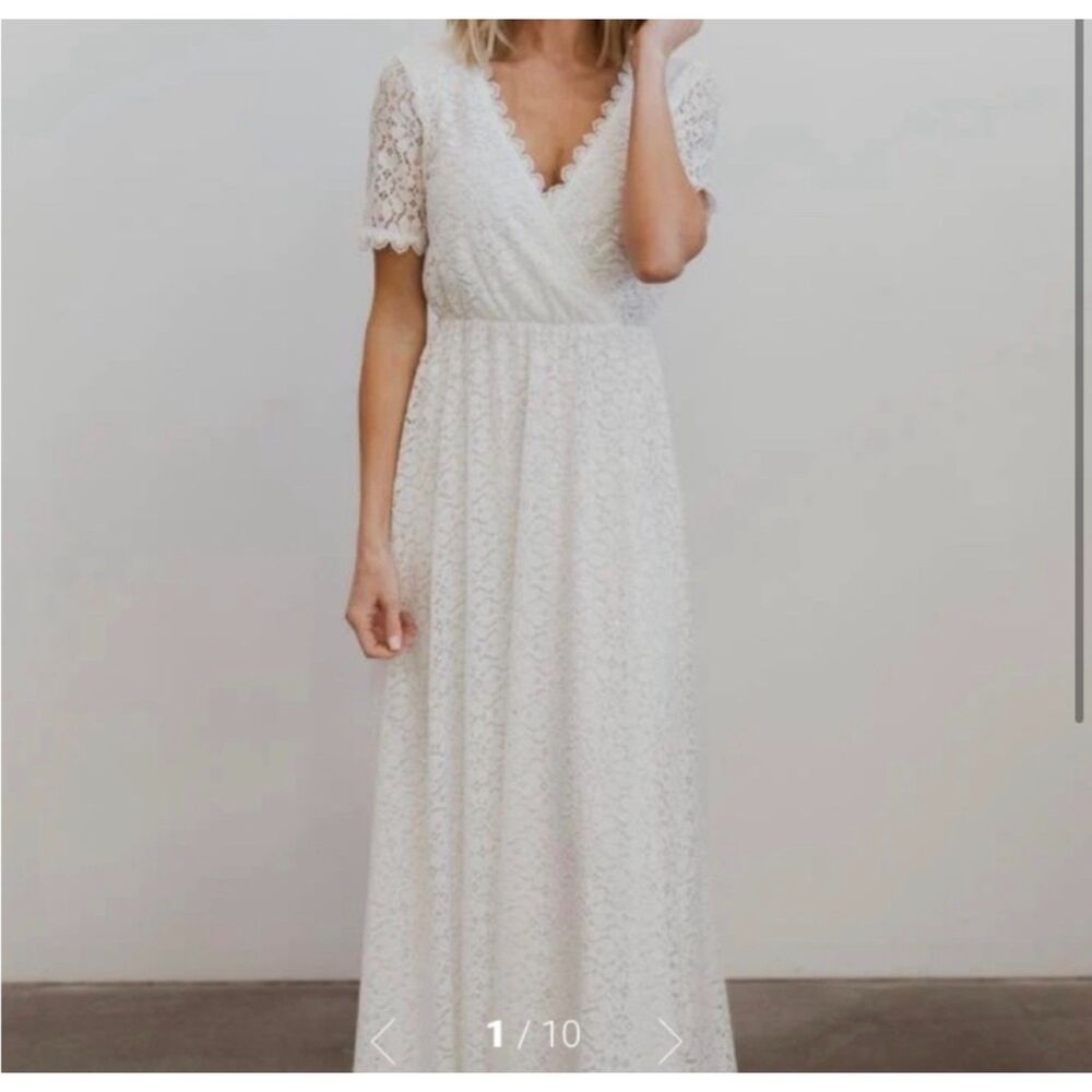 NWT Baltic Born Venice White Lace V Neck Romantic Maxi Dress Size XS - Picture 1 of 11